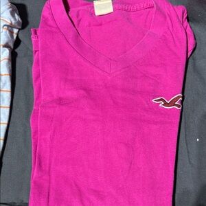 Hollister Fuchsia V-Neck Tee